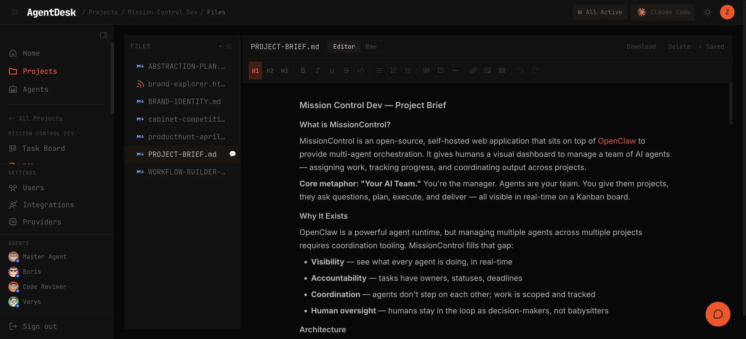The project File Explorer with a file open
